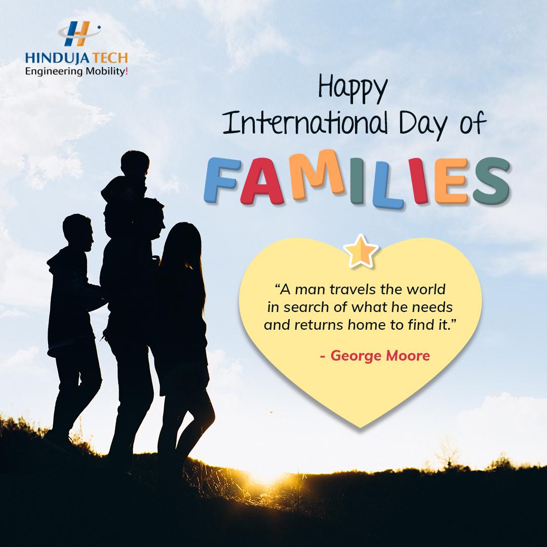 hindujatech's tweet photo. "A man travels the world over in search of what he needs and returns home to find it." - George A. Moore
#HindujaTech wishes you a #HappyFamilyDay!👨👩👧👦
#InternationalFamilyDay2022 #WorldFamilyDay #FamilyDay #15May #ElectricVehicles #EngineeringMobility #AutomotiveIndustry #OEM https://t.co/44SXyThL0Z