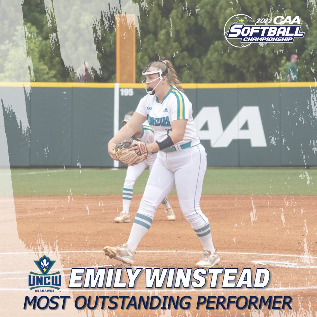 CAASports's tweet photo. After going 2-0 on the CAA tournament, Emily Winstead is your Most Outstanding Performer! 

#CAAChamps | @UNCWsoftball https://t.co/qV46IbsGN5