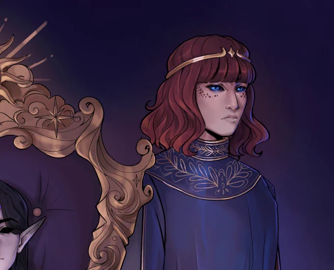 ✨Archmage Elissar Ililen and High Mage Thelyel, our BBEG and their captive angel.

#dnd #dndart #dndcharacter #characterdesign 