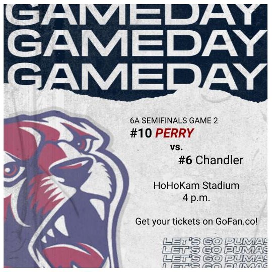 PerryBaseball07's tweet photo. LET'S PLAY BALL TONIGHT‼️

Perry 🆚 Chandler
⚾️ 6A semifinal Game 2
📍HoHoKam Stadium
⌚️4 p.m.
🎟️ https://t.co/p7ctOjN5nL

#PumaBall https://t.co/lOKa4CmHtr