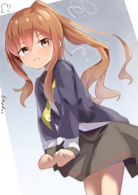 #艦これ版深夜の真剣お絵描き60分一本勝負
#艦これ版真剣お絵描き60分一本勝負_20220514
ごきげんななめの文月ちゃん(機嫌はおやつで直ります) 