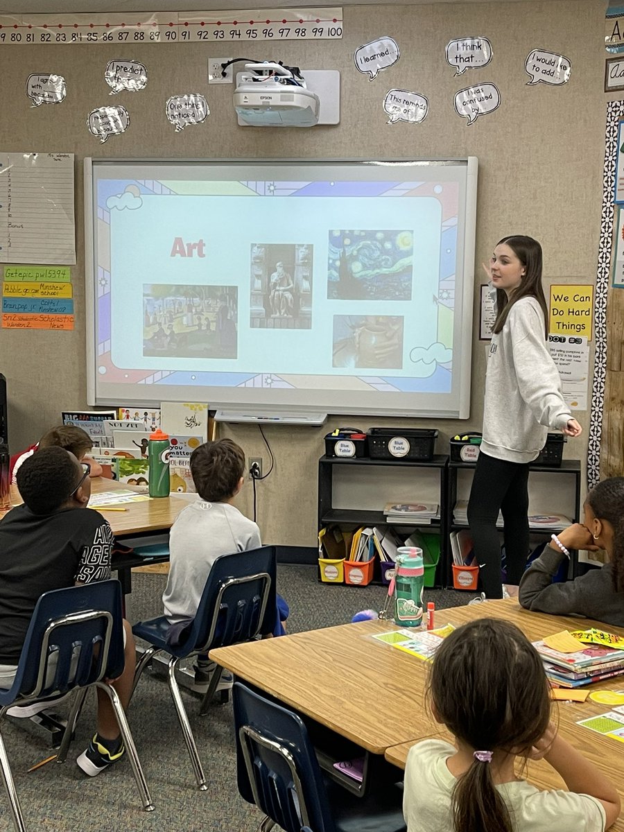 WardenRobinE's tweet photo. Caroline has been so much help this year!  We all have loved having her as part of our classroom! This last lesson was perfect! Future rockstar teacher in the making! #myMISD #minshewcolts #readysetteach https://t.co/HcBHRDVmT6