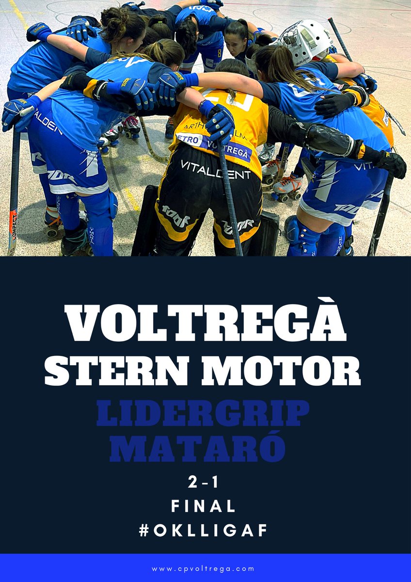 [FINAL] a Sant Hipòlit!

<a href="/cpvoltrega/">Club Patí Voltregà-Movento Stern</a> 2-1 <a href="/CHMataro/">Club Hoquei Mataró</a> 

🏑Gols de <a href="/bertaferran27/">Berta Ferran</a> i <a href="/paulaferron7/">Paula Ferrón</a> 

#ForçaMàgic #OKLligaF
