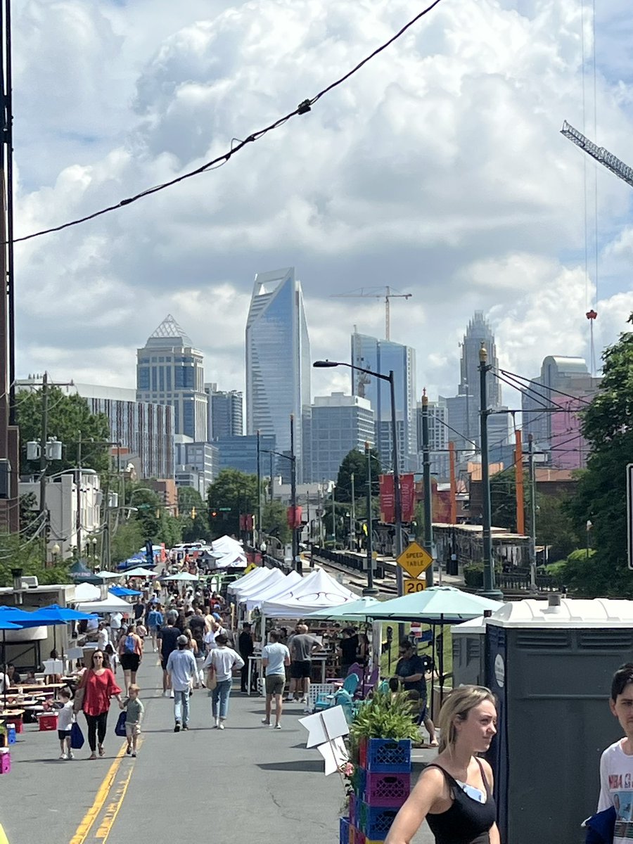 DatSciGuyCLT's tweet photo. Converting traffic streets into pedestrian only doesnt happen all at once. Event by event, weekend by weekend, they are gradually introduced. 

Another great weekend looking at the-art-of-the-possible with some @CLT_Urbanists https://t.co/BnghOqqXwK