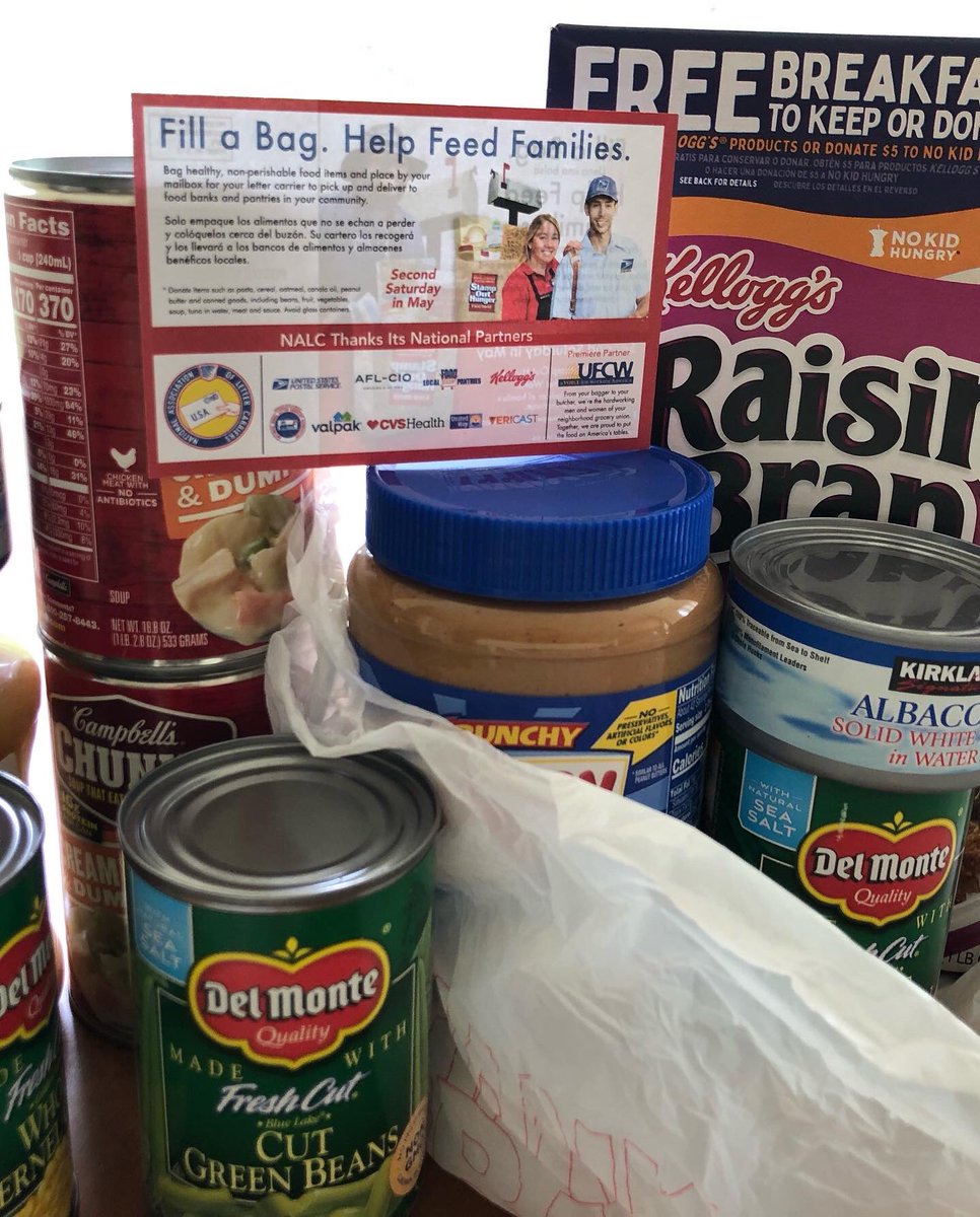 BenSchorr's tweet photo. Today is the day! Run outside and thank your @NALC_National with a bag of food for families on your town facing hunger! Join us, @KelloggCompany and others today to #StampOutHunger ! #betterdays #lifeatk https://t.co/eTiv6fuLun