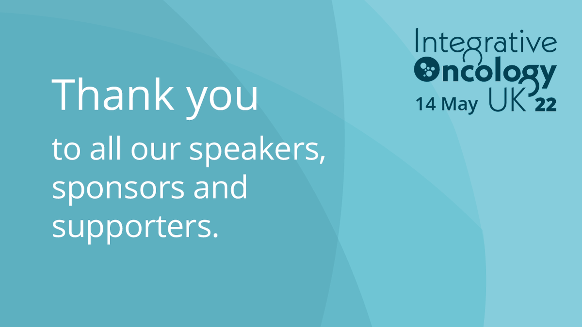 After such an inspirational and thought provoking day, we would like to thank all our speakers, sponsors &amp; supporters for all their hard work &amp; commitment #IOUK #integrativeoncology #cancercare