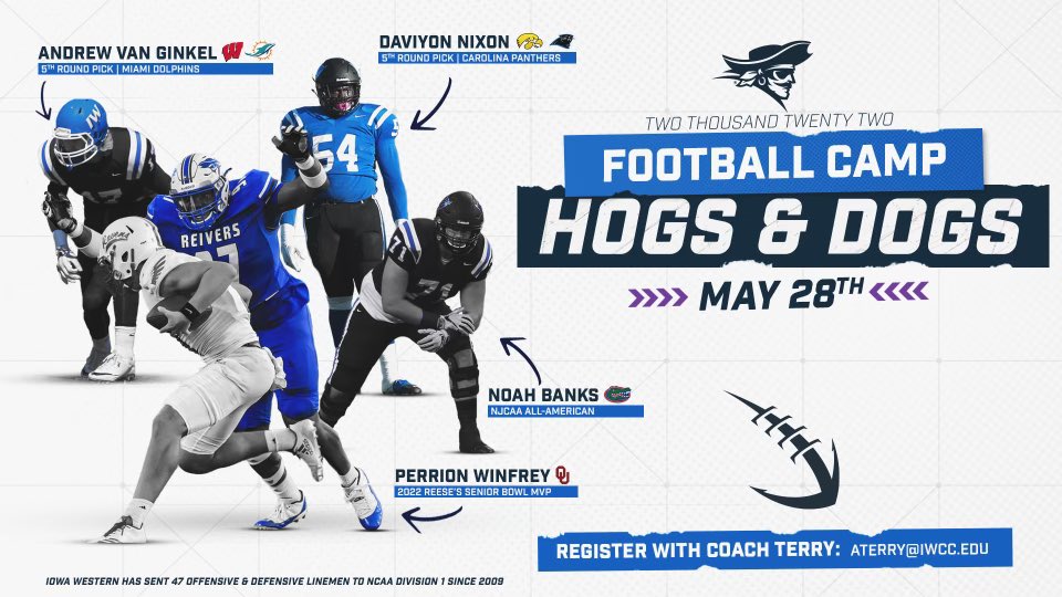 CoachK_BusterFB's tweet photo. 🚨TWO WEEKS AWAY🚨 Make sure you get signed up for an opportunity to compete and check out the great campus and facilities @ReiverFootball has to offer at the next level! Don’t miss out! #212 #HogsAndDogs #SailsUp https://t.co/pmW2RFiKZ6