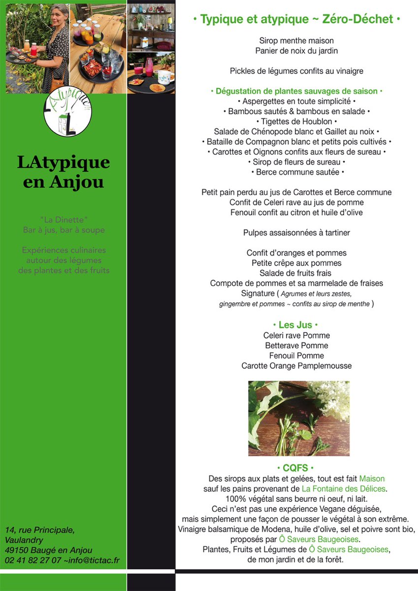 LAtypique_Anjou's tweet photo. Si un jour/soir, vous souhaitez une experience gustative, n'hesitez pas à reserver.
Voici le Menu dégustation concocté ce jour pour un petit groupe d'aventuriers des saveurs 🤩 https://t.co/VBCTTXxDKX