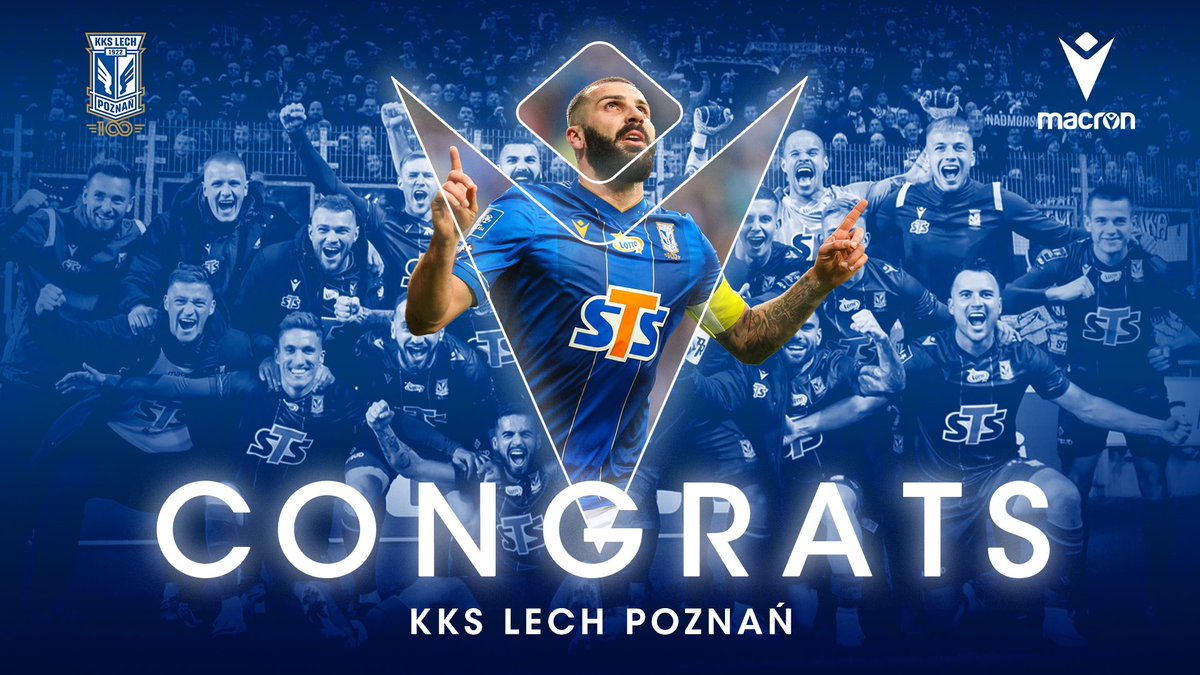MacronSports's tweet image. Success is about setting and scoring goals.
@LechPoznan wins its eighth Polish league title🏅

#WorkHardPlayHarder