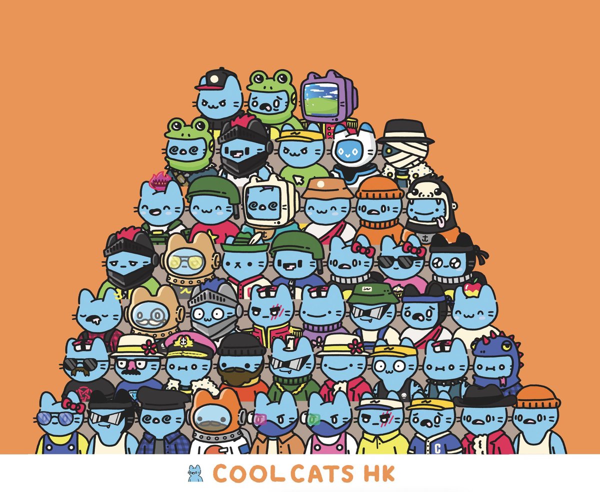 FrvnkDreams's tweet photo. The Cool Cat HK fam just doubled within 24hrs from 22 to 48 cats!! 

Thank you @lichun_eth for the family pic!

@coolcatsnft https://t.co/SA9XXPcPUc