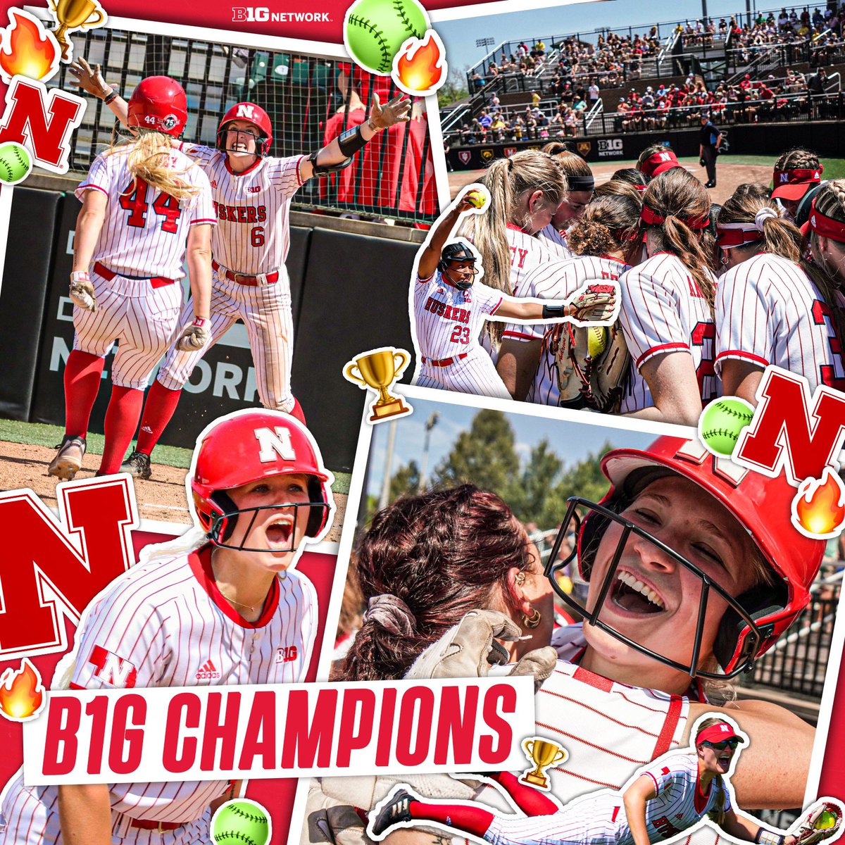 BigTenNetwork's tweet photo. For the first time ever, @HuskerSoftball are @B1Gsoftball Tournament champions‼️ 🏆

#B1GSoftball https://t.co/1p7dJq8YDT