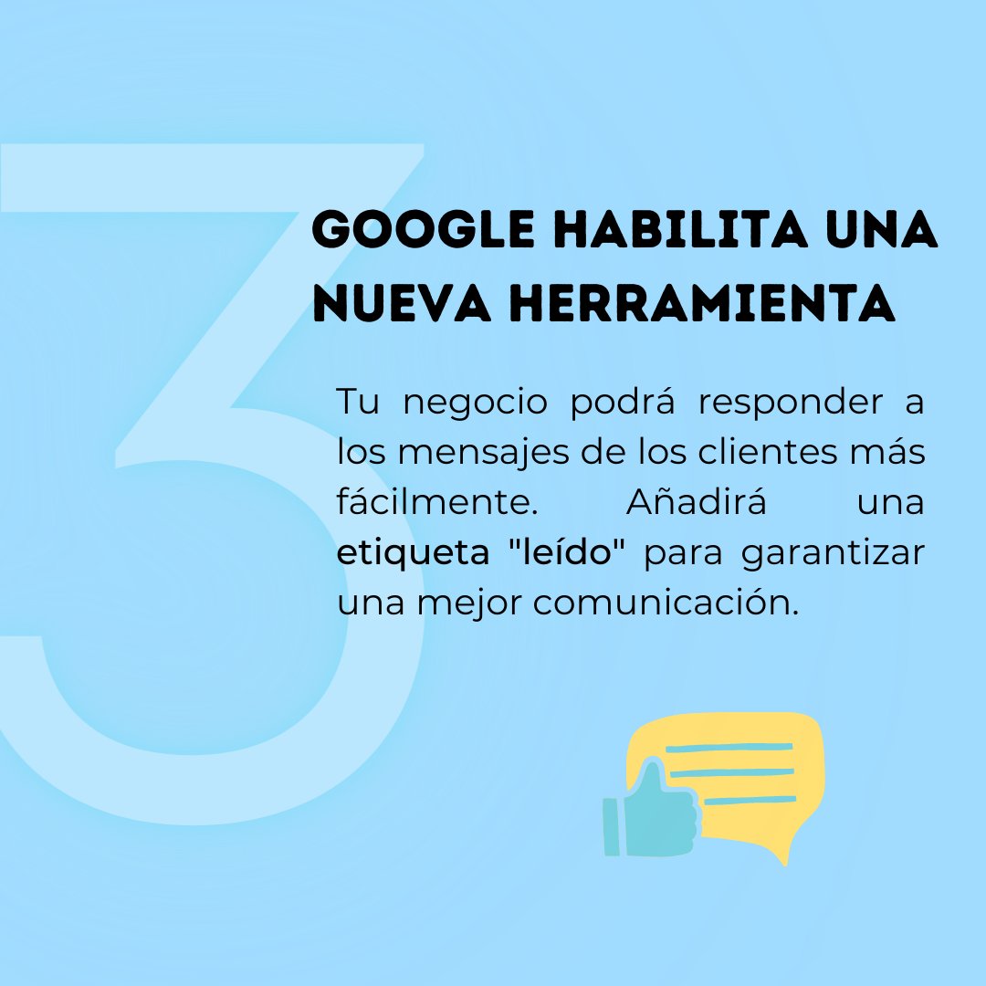 3 cambios importantes de #GoogleMyBusiness:

1⃣ Pasa a llamarse Perfil de Empresa de #Google.

2⃣Eliminará la App y se podrá acceder desde el buscador o #GoogleMaps.

3⃣Habilita una nueva función para responder los mensajes de clientes.

¿Qué opinas de la nueva actualización?👇