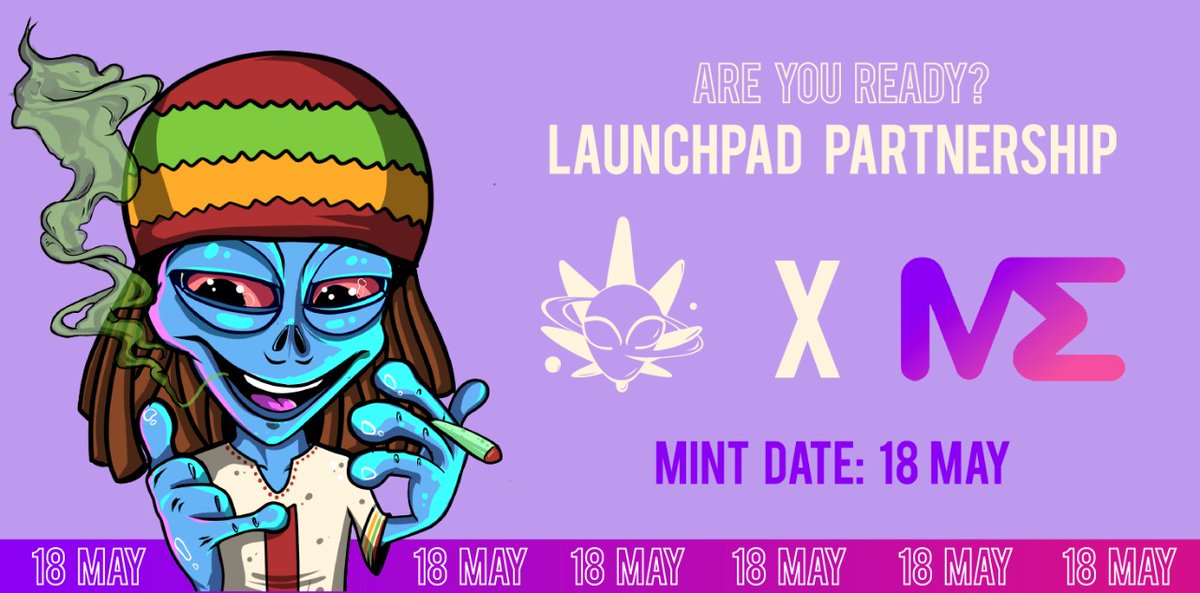 Cannaverse_'s tweet photo. We are proud to announce our launchpad partnership with @MagicEden .🪄
The journey starts now #sol

Minting on May 18, 2022 at 7:00 PM (19:00) UTC :
https://t.co/wUUtNiiXCo

Never smoke alone🌿 https://t.co/lkDIRHT4Kn