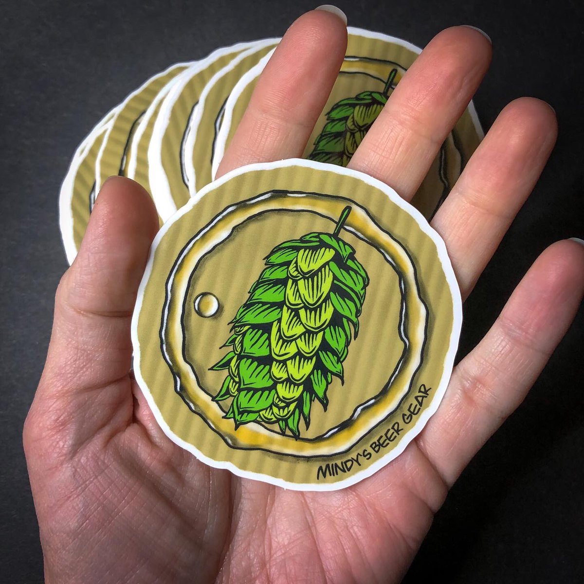 MindysBeerGear's tweet photo. Free sticker with every order while supplies last. This is a MBG original design. More to come. https://t.co/tsw8FXpMsu #craftbeer #ipa #hops #beerlogo #beersticker #cascadehops https://t.co/IQaZdkqnHN