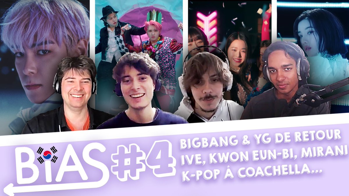 La redif du 4ème épisode de #BIAS est en ligne ! Nos tops 5 d'avril, Bigbang, Kwon Eunbi, IVE, Mirani, Taeyong ft. Wonstein, de la K-pop à Coachella, la maison de Jimin...

➡️➡️➡️ youtu.be/gMvOhYgRTso