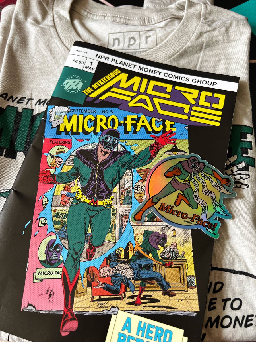 emptybamboogirl's tweet photo. yay! the @NPR @planetmoney #microface comic book arrived 🎉 https://t.co/gShXJB9jGD