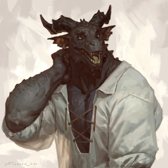 Dragonborn in a puffy shirt 