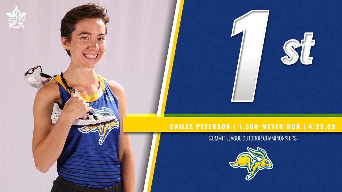 GoJacksTFXC's tweet image. Your women's 1,500-meter Summit League champion is Cailee Peterson!

She wins in time of 4:25.39
3. Jessica Christoffer - 4:28.50
9. Nicole Greyer - 4:42.52