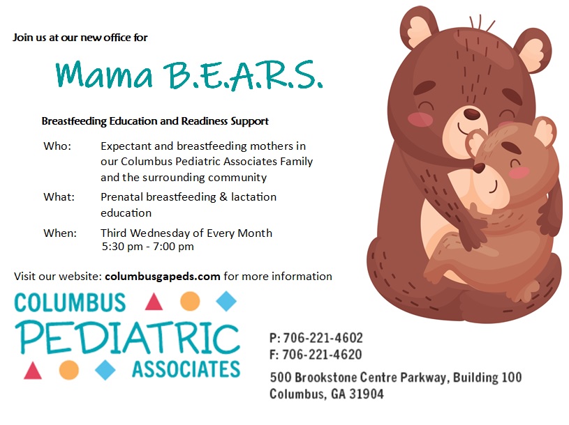 The Mama BEARS (Breastfeeding Education and Readiness Support) group will meet Weds, May 18th at 5:30pm at Columbus Pediatric Assocs. All expectant and #breastfeeding mothers are welcome! See the link or call 706-221-4602 with questions! #ColumbusGA
zcu.io/YWWC