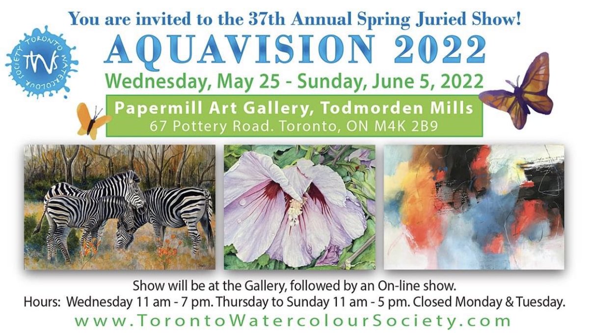 TWSwatercolours's tweet photo. You are invited to the Toronto Watercolour Society's Spring  Juried Show.  This is your opportunity to view and purchase from a selection of the finest work produced in watermedia. Come and visit us at the Papermill Gallery.  Free parking and admission.  All original work! https://t.co/SMhzWHrTUN
