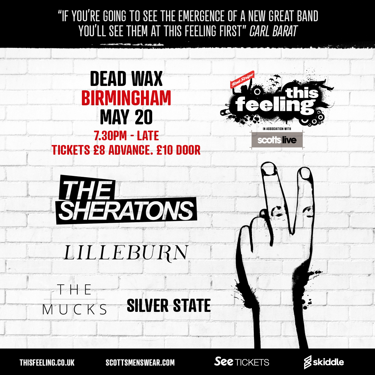 coming up this week: Friday

Birmingham <a href="/DeadWaxDigbeth/">Dead Wax Digbeth</a> w/ <a href="/TheSheratonsUK/">The Sheratons</a>
<a href="/lilleburn/">lilleburn</a> <a href="/the_mucks_music/">The Mucks</a>
Silver State 

skiddle.com/whats-on/Birmi…