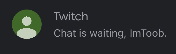 ImToob's tweet photo. Even twitch wants me to stream again https://t.co/aXnlEop33K