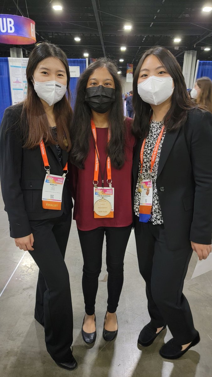 JeanetteCollet1's tweet photo. Congrats to CHS students Lakxshanna, Soyoun, and Ashley for their success, allowing them to participate in the International Science and Engineering Fair (ISEF) in Atlanta, Georgia. A truly invaluable experience! @CommackSchools @Society4Science  #ISEF2022 #CommackScienceResearch https://t.co/Jxiwa1VJIl