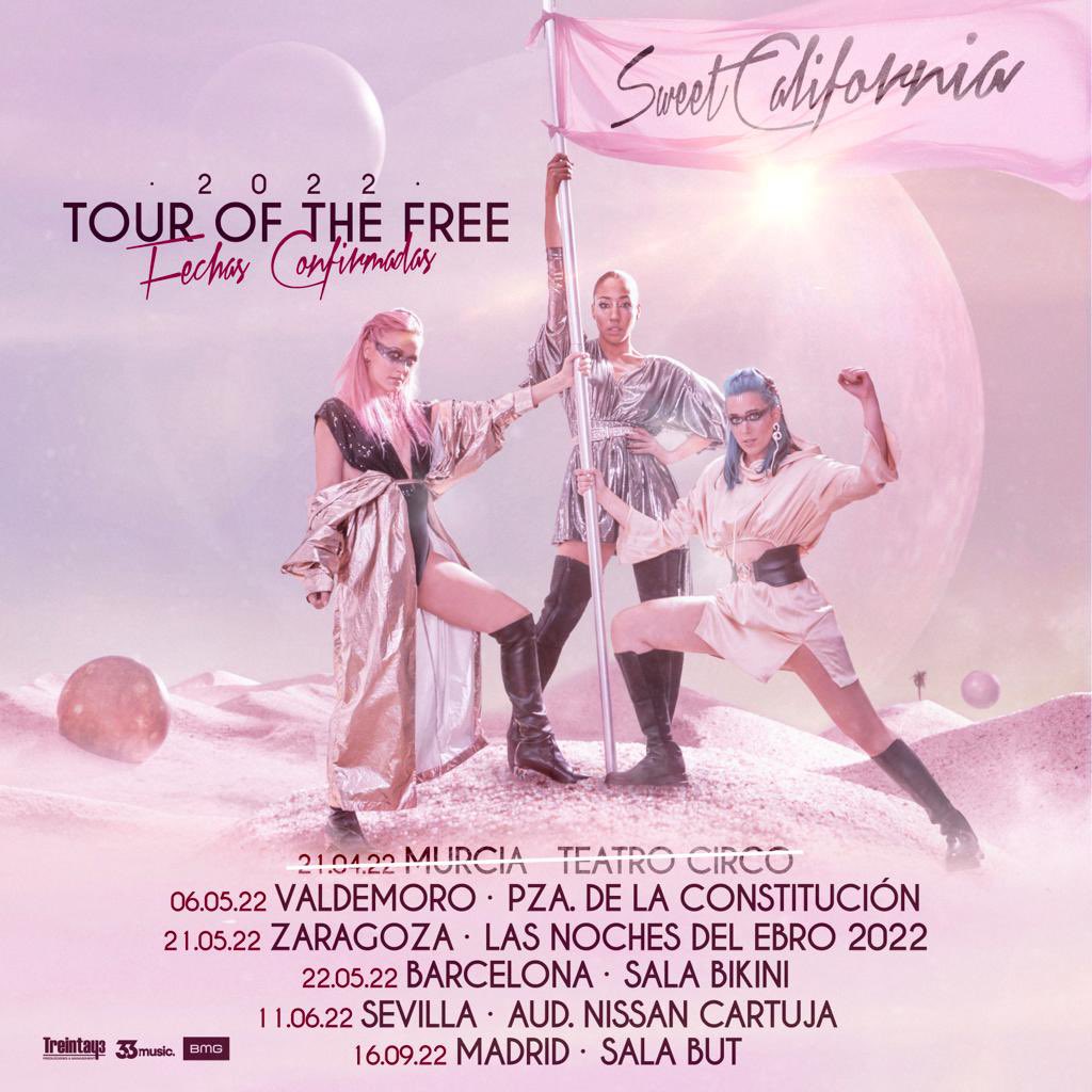Primeras fechas confirmadas!!
Entradas en sweetcaliforniaoficial.com

Os esperamos en #TourOfTheFree 🪐🚀