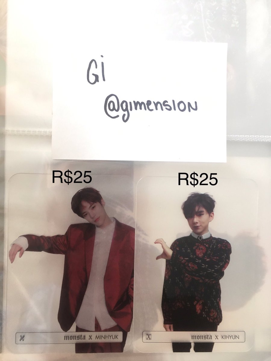 gimension's tweet photo. VENDO/VENDA - MONSTA X

Album trespass com card Minhyuk.
Postcard e cards transparentes.

Valores nas imagens, tabela completa na última foto.
Frete incluso, mando fotos e vídeos no privado, envio somente sexta-feira.
Feedback no fixado. https://t.co/g6VMC1tg0i
