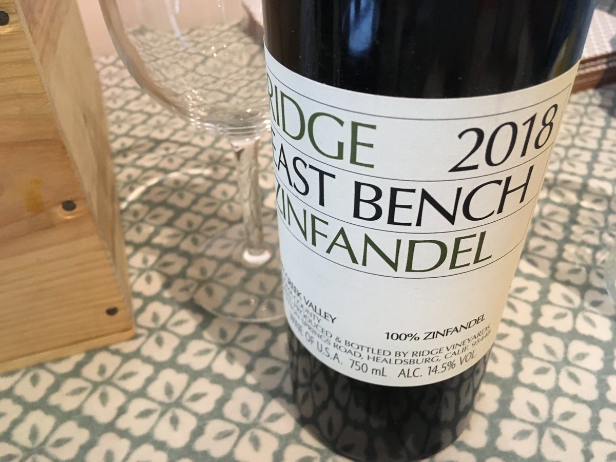 Jeremyonwine's tweet photo. Tempted by this #Ridge #Zin too #EastBench #Sonoma #wine #California https://t.co/UtebbcFIGD