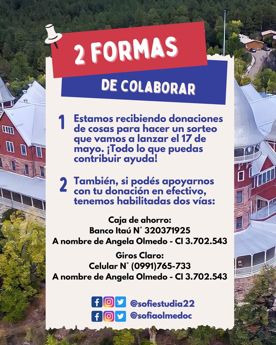 SofiEstudia22's tweet photo. ✨ Ayudame a estudiar en USA ✨

¡Hola! Soy Sofi y creé esta cuenta para mantenerles informados sobre el camino para cumplir mi sueño de de estudiar en Estados Unidos 💛 te invito a ser parte apoyándome en esta iniciativa! 

Podés enterarte más en el link de mi biografía 🫶🏻 https://t.co/LmtyYlA58R