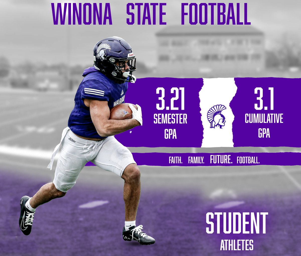WinonaState_FB's tweet photo. BOOM! All-Time records set by our football student-athletes for semester and cumulative GPA! #4FFootball https://t.co/XMBBqsAzWD