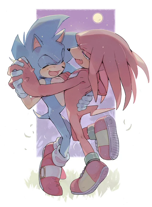 On a moonlit night. #sonknux
#SonicTheHedgehog  
#KnucklesTheEchidna 