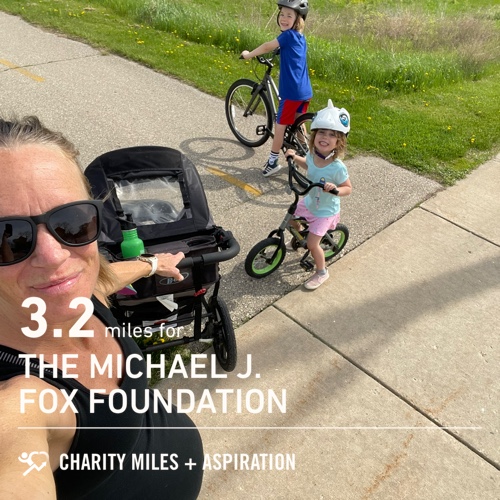 MKKegler's tweet photo. 3.2 @CharityMiles for @MichaelJFoxOrg. https://t.co/xZjKhrPsHA
