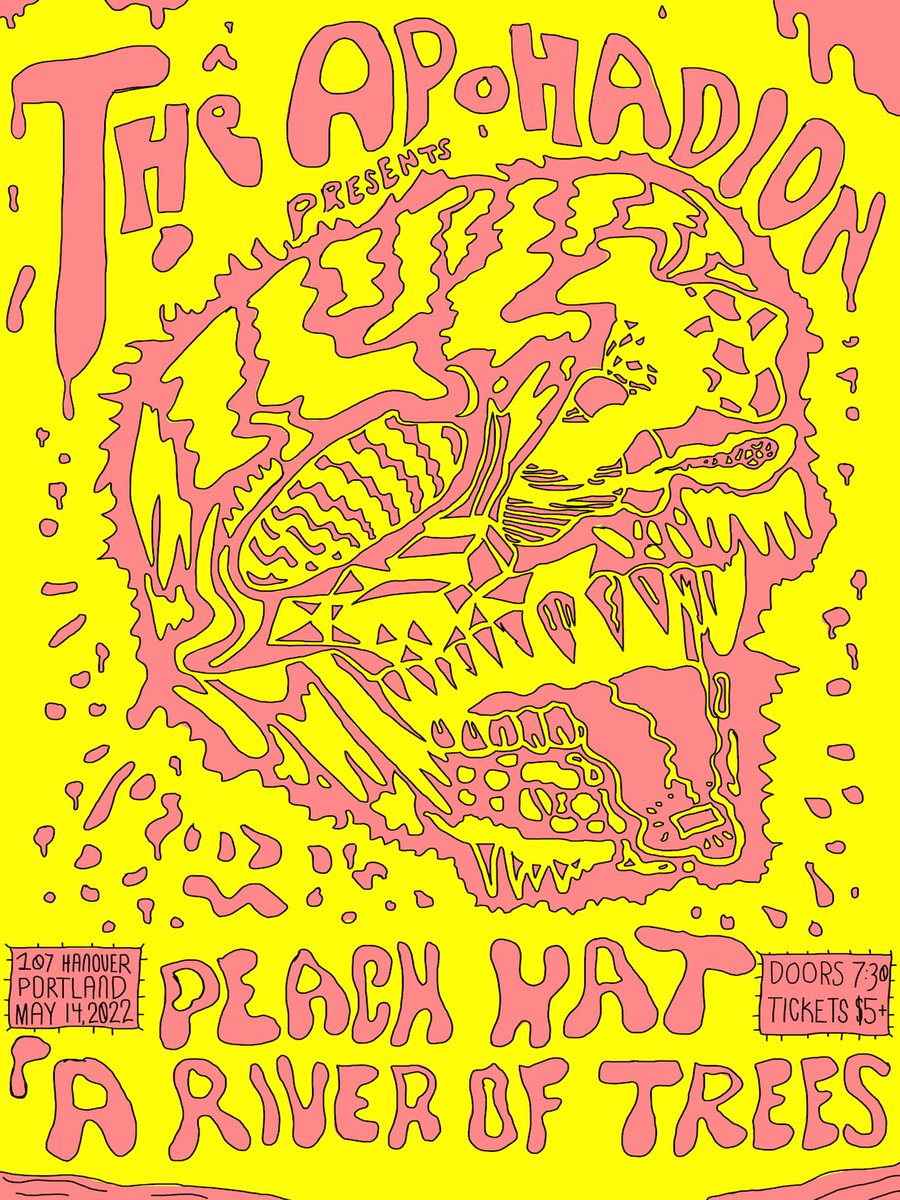ariveroftrees's tweet photo. This is it Portland if you have not had the opportunity to see us this is your last chance for a while!

Tonight we hit The Apohadion Theater with fellow psych rockers Peach Hat! Doors at 7:30 show around 9. 
Tickets are 5-10 bucks at the door! 

https://t.co/1eN6OZiVwC https://t.co/P74TivK07c