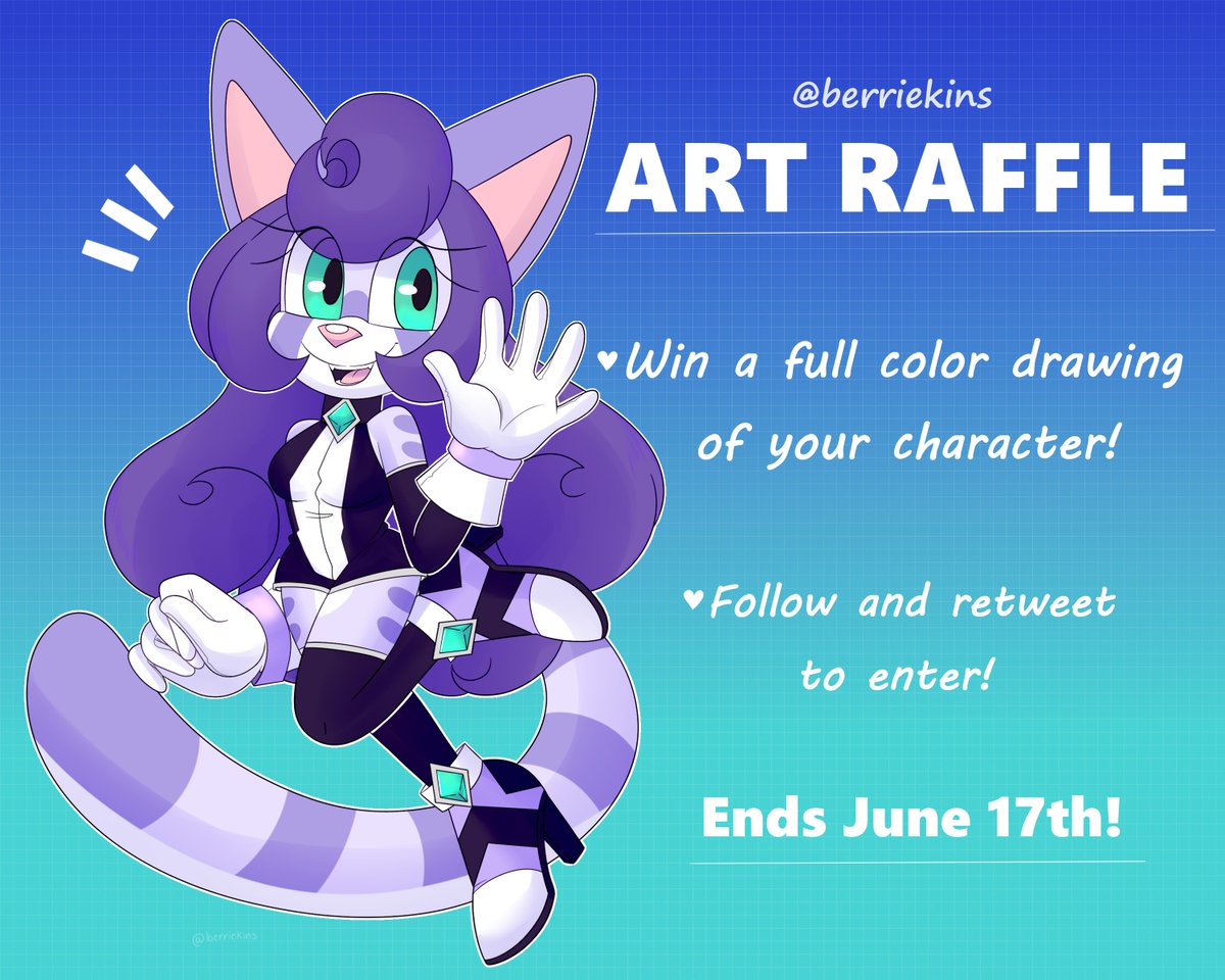 berriekins's tweet photo. ✨🎉☄️800+ ART RAFFLE☄️🎉✨
Thank you SO much! To celebrate, I'm hosting an art raffle !👀

To Enter:

✨ Must be following
✨ Like &amp; RT
✨ Post a ref of your OC (optional)

There will be 3 WINNERS! 
🥇 In style below
🥈 &amp; 🥉 In flat color

Good luck!✨ 
‼️ENDS JUNE 17th‼️ https://t.co/ewkPtTDjxg