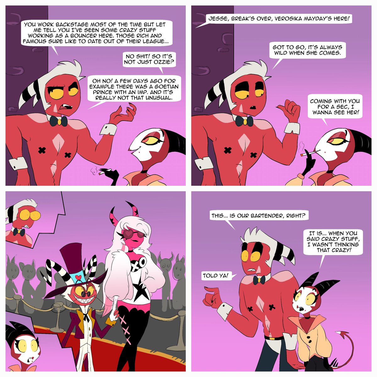 AudreyCosmo's tweet photo. Ok this one doesn't have the weird lines!
#mayfordweek day 3 (fame/PDA)
#HelluvaBoss #HelluvaBossFanart
#vivziepop https://t.co/dDfZ7eI4Xo
