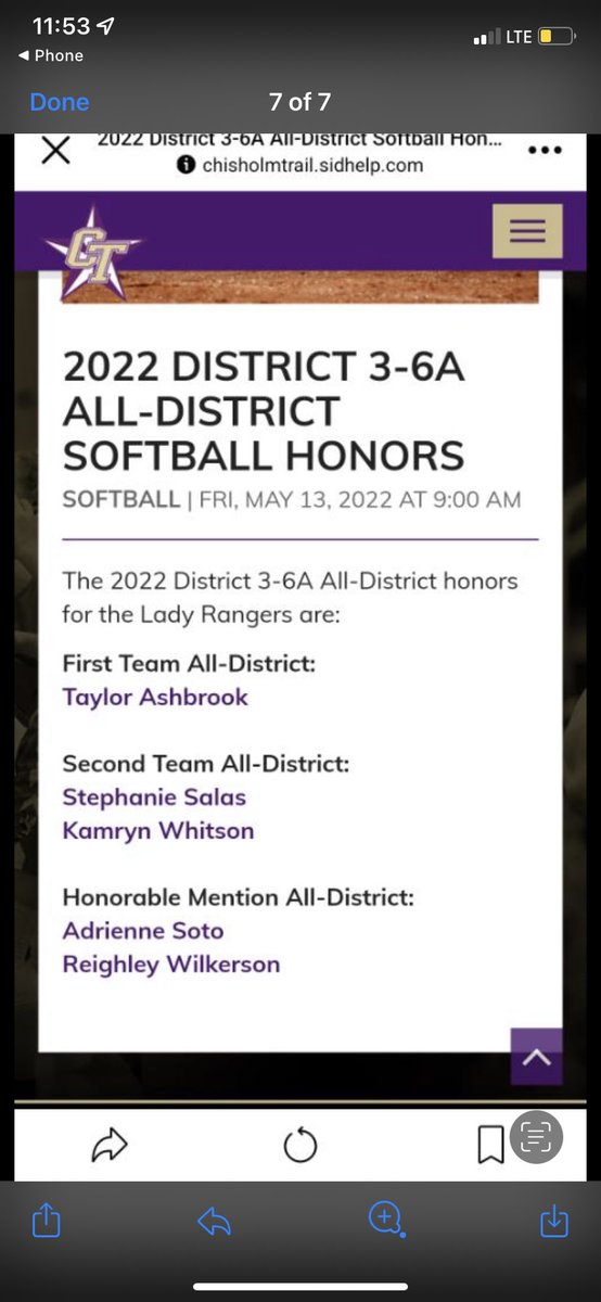 ashbrook_taylor's tweet photo. I am very proud of my performance this high school season and am great full to be named as one of the first team all-district players for district 3-6A. I could not have done it without the support of my team mates and the coaches. @CTHSSoftball @emsisdathletics https://t.co/biMv0okrDG