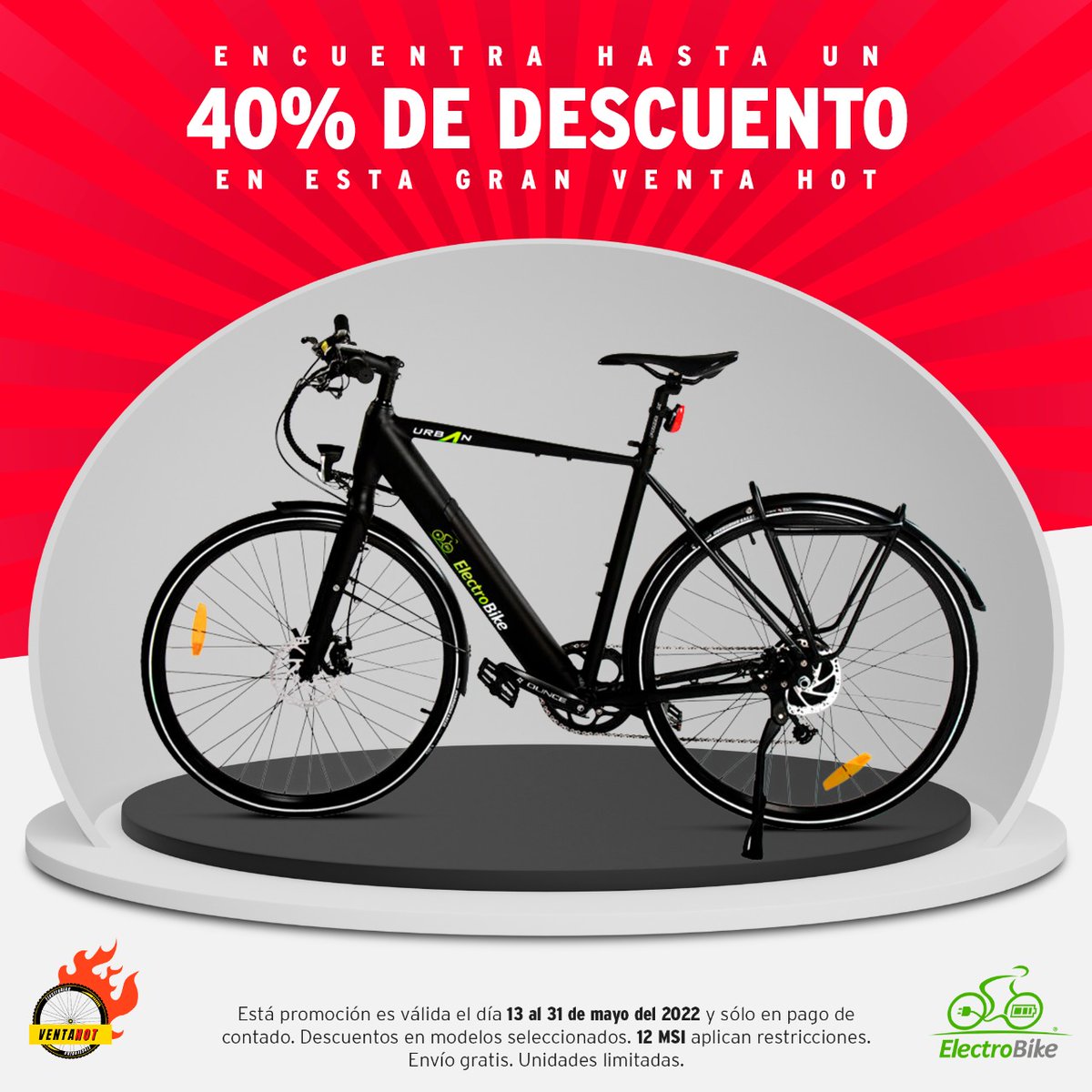 ELECTROBIKE_mx's tweet photo. Ya inició la #VentaHot de e
Electrobike con grandes descuentos ¡Comienza a moverte de forma inteligente!

#hotsale #hotsalemx #mejorenbici #electromovilidad #bicicletaelectrica https://t.co/nkeiwGp974