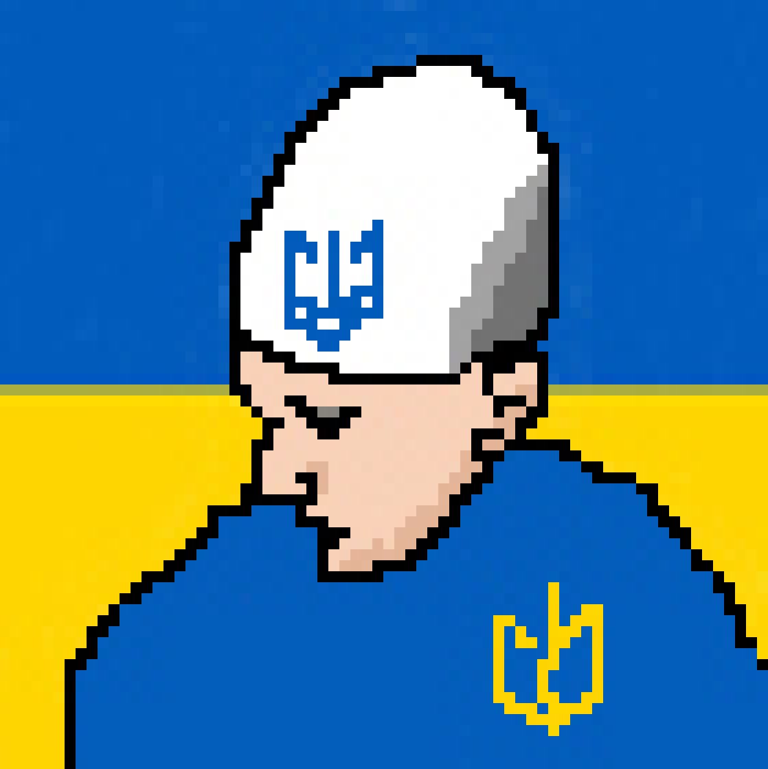 alba_verse's tweet photo. .
Pixelate project, handmade not with code and there are just 99 of them. " Albanian Creed" 
.
The Ukranian 
.
FOLLOW US FOR MORE
.
#NFTCollection #NFTCommunity #NFTGiveaway #nftart #NFTGiveaways #nftcollector  #NFT #opensea #openseanfts #NFTs https://t.co/80sJhlWmta