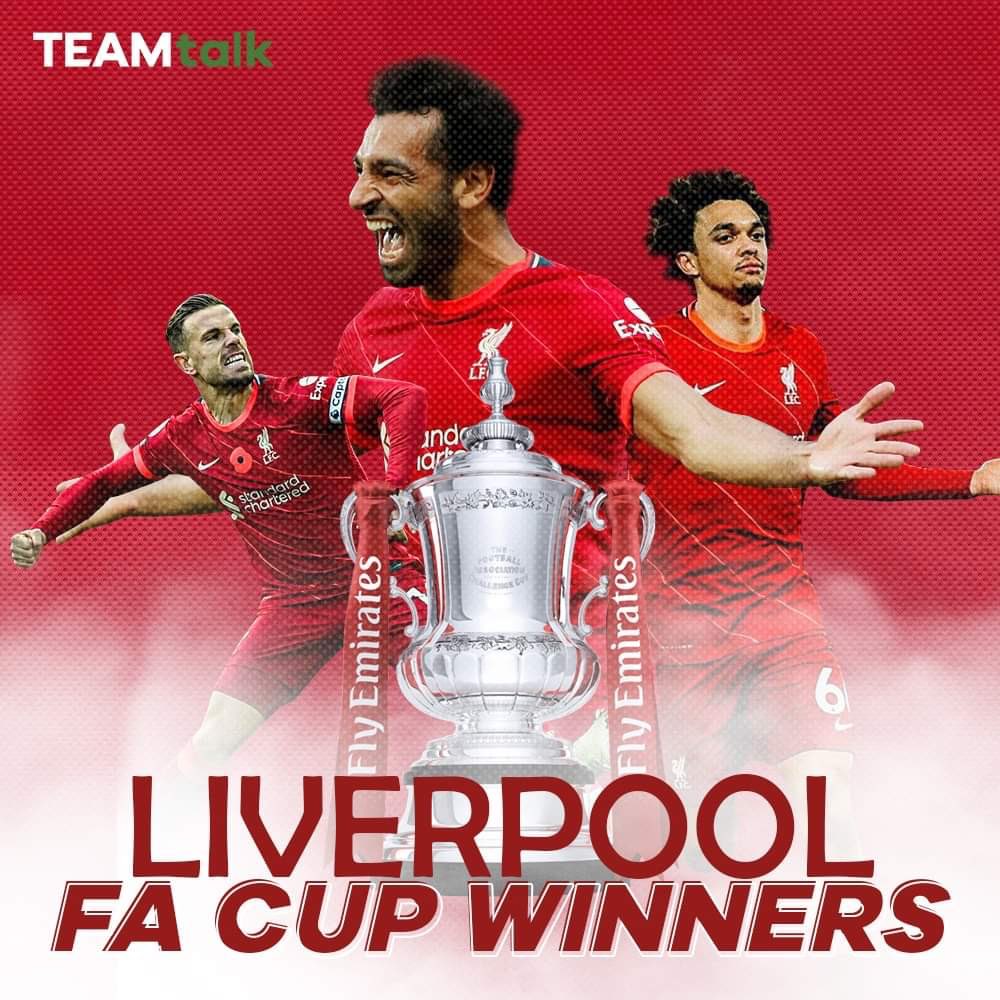 🏆  Liverpool have won the 2022 FA Cup! 🏆 

The Reds produce a repeat of the League Cup final, as they beat Chelsea on penalties to lift their second trophy of the season!

The quadruple dream lives on!

#FACupFinal | #CHELIV