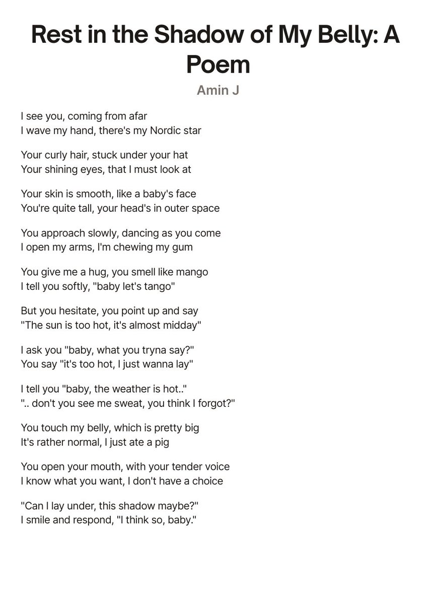Kenzimal's tweet photo. Rest in the Shadow of My Belly
My first poem 📜 https://t.co/Tle0Br0D8L