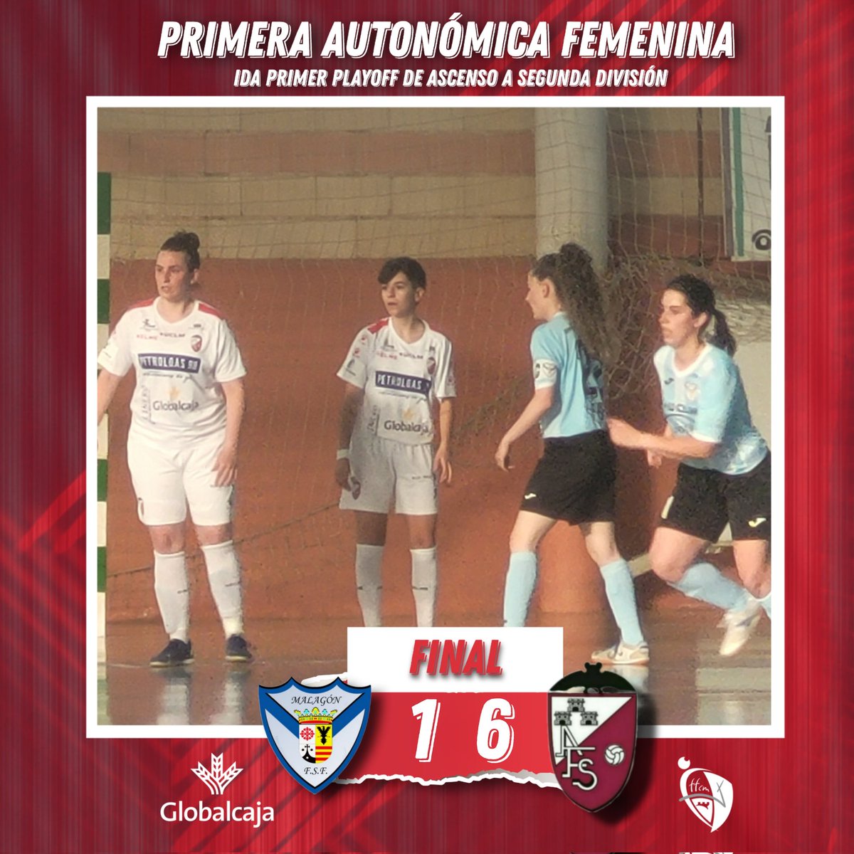 albaceteFSala's tweet photo. 🏁𝙁𝙄𝙉𝘼𝙇 𝙋𝙍𝙄𝙈𝙀𝙍𝘼 𝘼𝙐𝙏𝙊𝙉Ó𝙈𝙄𝘾𝘼 𝙁𝙀𝙈𝙀𝙉𝙄𝙉𝘼
Malagón FSF 1️⃣
Globalcaja Albacete FS 6️⃣
#PrimeraAutonómicaFemenina #ABFS https://t.co/QcStYGXt7C