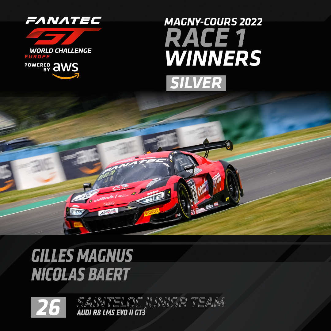 GTWorldChEu's tweet photo. Here are your Magny-Cours race 1 winners 🏆

Overall: @followWRT 
Silver: @SaintelocRacing 
Pro-Am: @Garage_59 

#GTWorldChEu https://t.co/vURBLJHMa0