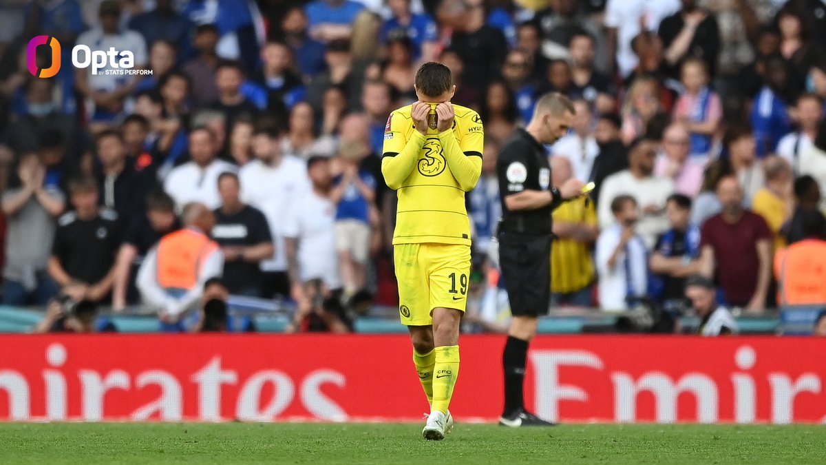 OptaJoe's tweet photo. 3 - Chelsea have become the first side since Newcastle United (1974, 1998 &amp; 1999) to lose on three consecutive FA Cup final appearances, having now lost in 2019-20 (v Arsenal), 2020-21 (v Leicester) and tonight v Liverpool. Heartache. https://t.co/oLjWhJtayx