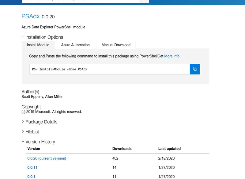 AndySvints's tweet photo. #Module: PSAdx
Author: Scott Epperly; Allan Miller
ProjectUri: https://t.co/hTwTXvXOIf
Azure Data Explorer PowerShell module

#AndySvints #RandomPSModule #PSModule https://t.co/LaryLSAkd6