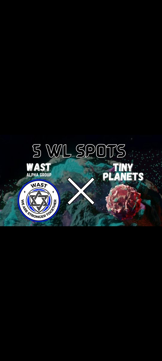 OhadYankovitch's tweet photo. 🤖 WAST Alpha x Tiny Planets🦧

🎁 5x WL Spots for @tinyplanets_ 
 
To enter:
1️⃣ Follow @tinyplanets_  @WastAlpha 
2️⃣ Like, RT &amp; Tag 2 Friends
3️⃣ Join Discord: https://t.co/ihRzK0qpFw
https://t.co/yOOZhoYKep

Ends in 48hours! ⏰
#NFT #NFTGiveaway https://t.co/lT4G5W27go
