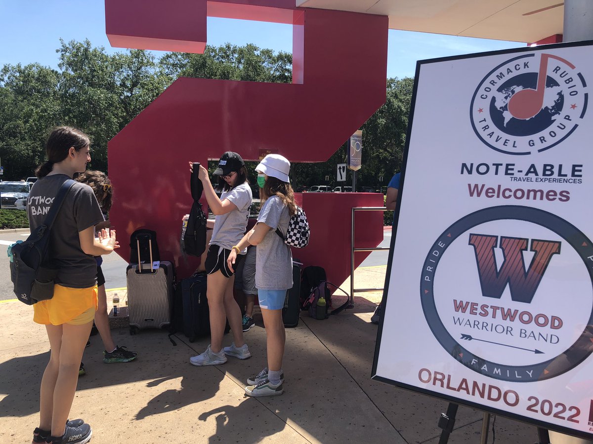 NoteAbleTravel's tweet photo. The first bus of the @WHS_WarriorBand has arrived in Orlando. All set and off to their first day at Disney World!
#NoteAbleTravelExperiences #NoteAbleTravel #NoteAble #NTE #ANoteAbleExperience #WestwoodWarriorBand #PridePassionFamilyLegacy #Orlando #Florida https://t.co/gxEMqvL2Ub