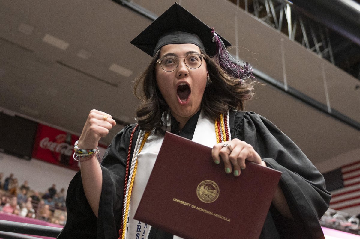 umontana's tweet photo. Our first commencement ceremony concluded &amp; we're thrilled to welcome the next batch of graduates at 2 p.m.! The afternoon ceremony livestream will begin at 1:40 p.m. MDT. #GrizGrad 
🎓Livestream: https://t.co/Px278uPaYe 
🎓Questions about parking? https://t.co/DCrbR6LSYP https://t.co/VmMbSqEfBo