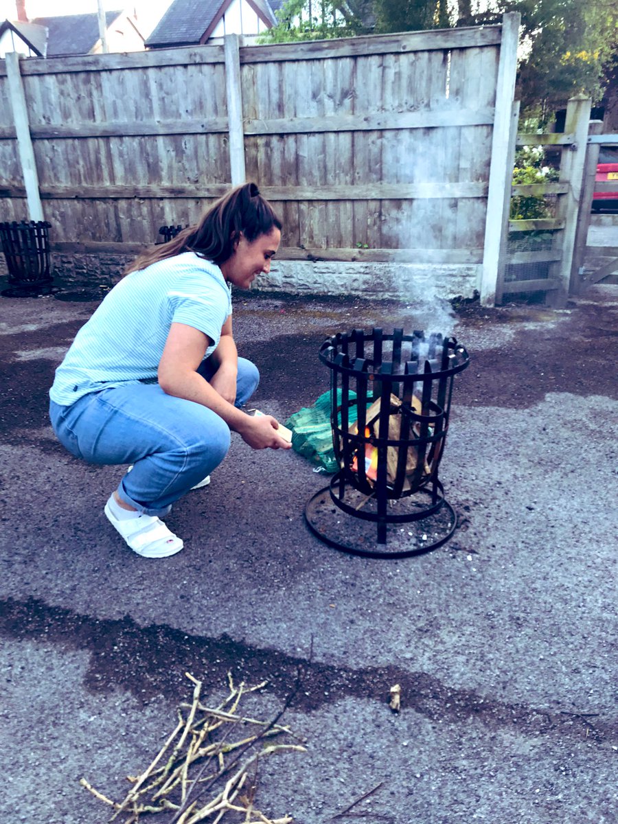 RachelGardnerRA's tweet photo. We don’t have use of a building for our gathering tomorrow so we’re setting up for church in the garage/garden... @Stlukeschurchbb #onefamily #rainorshine #lightfires #sacredspaces https://t.co/78VbDxg8Lu